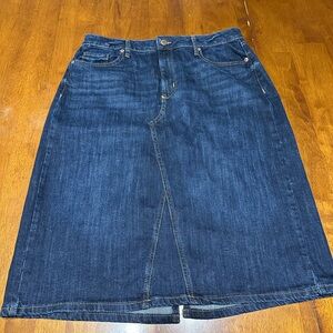 Sonoma Dark Blue Denim Pencil Midi Skirt